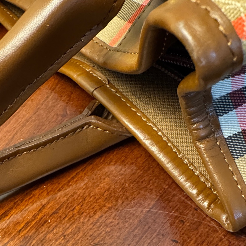 Burberry Vintage Tan and Brown Checkered Tote - Picture 10 of 15